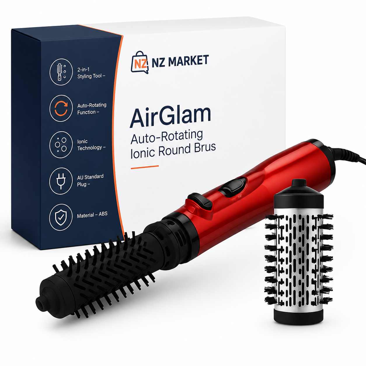 AirGlam Auto-Rotating Ionic Round Brush & Hair Styler