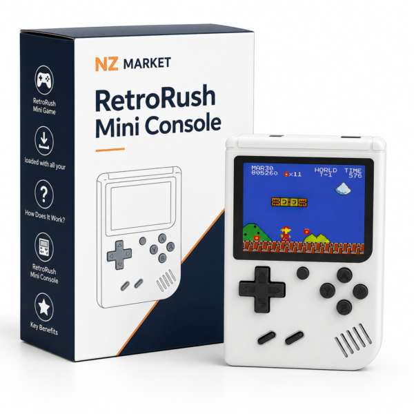 RetroRush Mini Console – 400 Classic Games