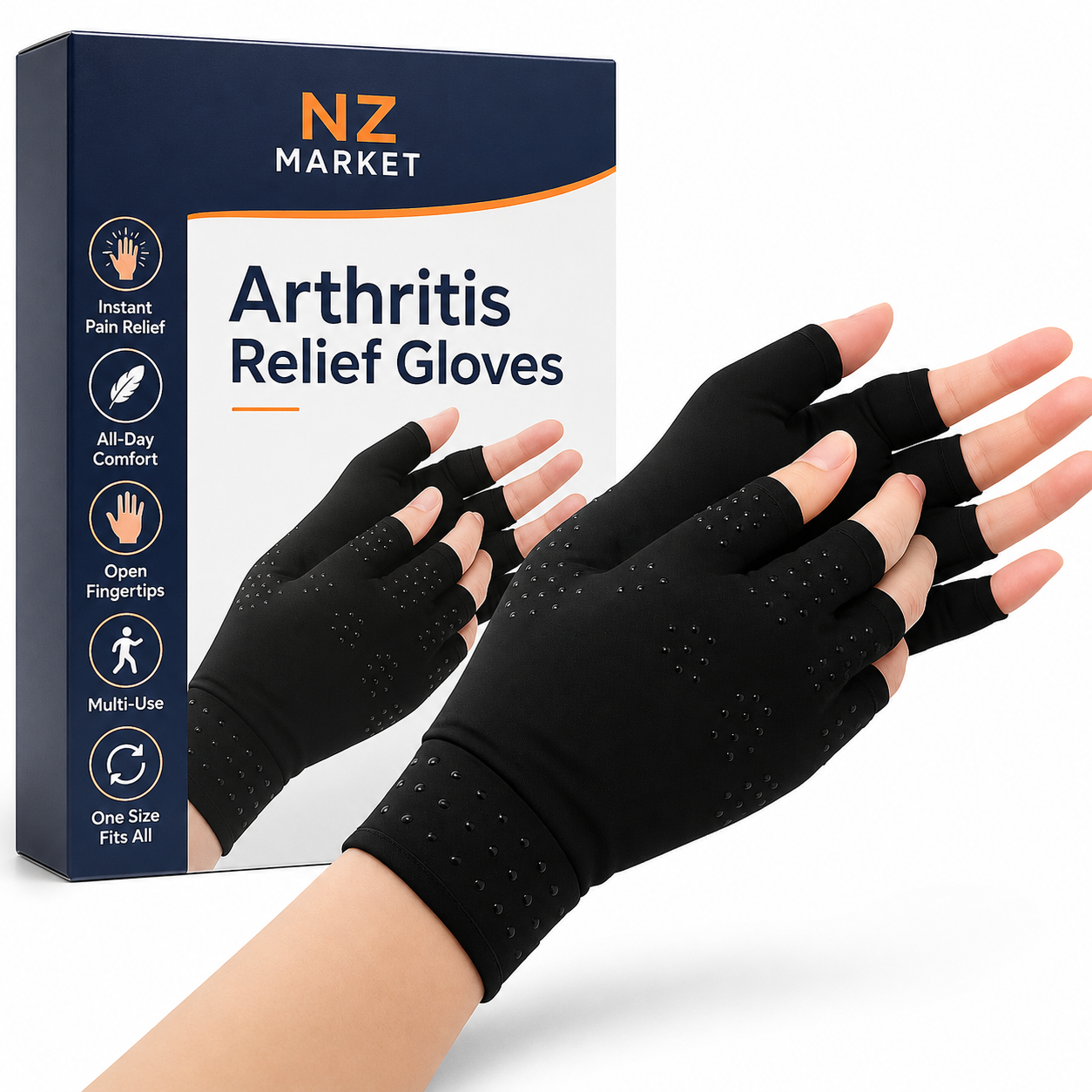 Arthritis Relief Gloves - Magnetic Compression for Hand Support & Swelling