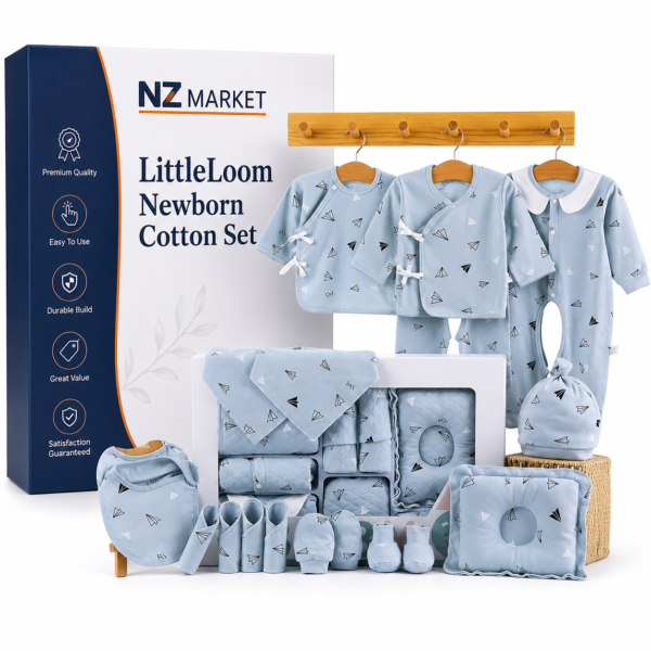 LittleLoom Newborn Cotton Set – Complete Gift Box for Baby's First Year