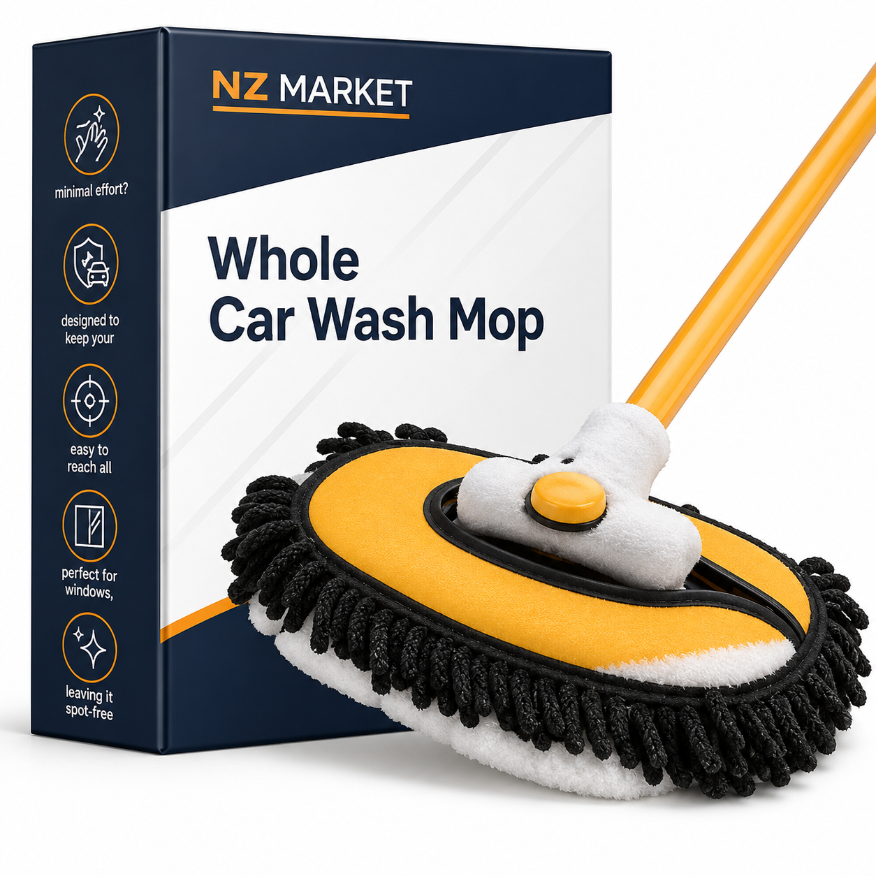 Whole Car Wash Mop - Cleaning For Car Bonnet, Roofs and Windows