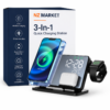 3-In-1 Quick Charging Station - Premium Wireless Fast Charging Docking Station With Alarm Clock