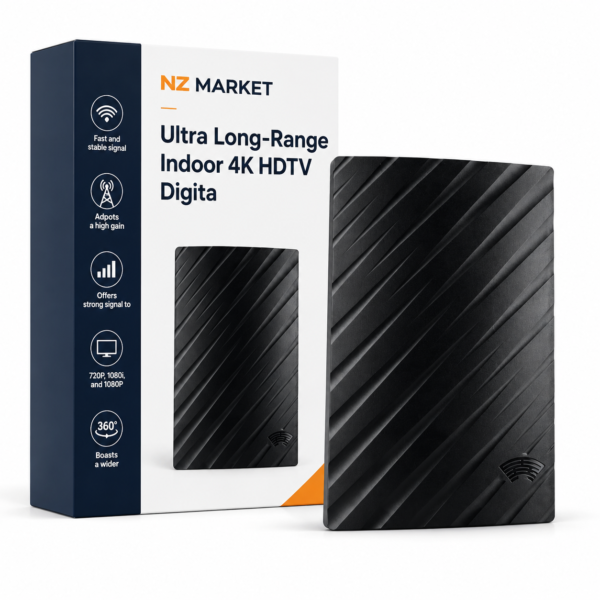 Nzmarket Ultra Long-Range Indoor 4K HDTV Digital Antenna – 600 Miles