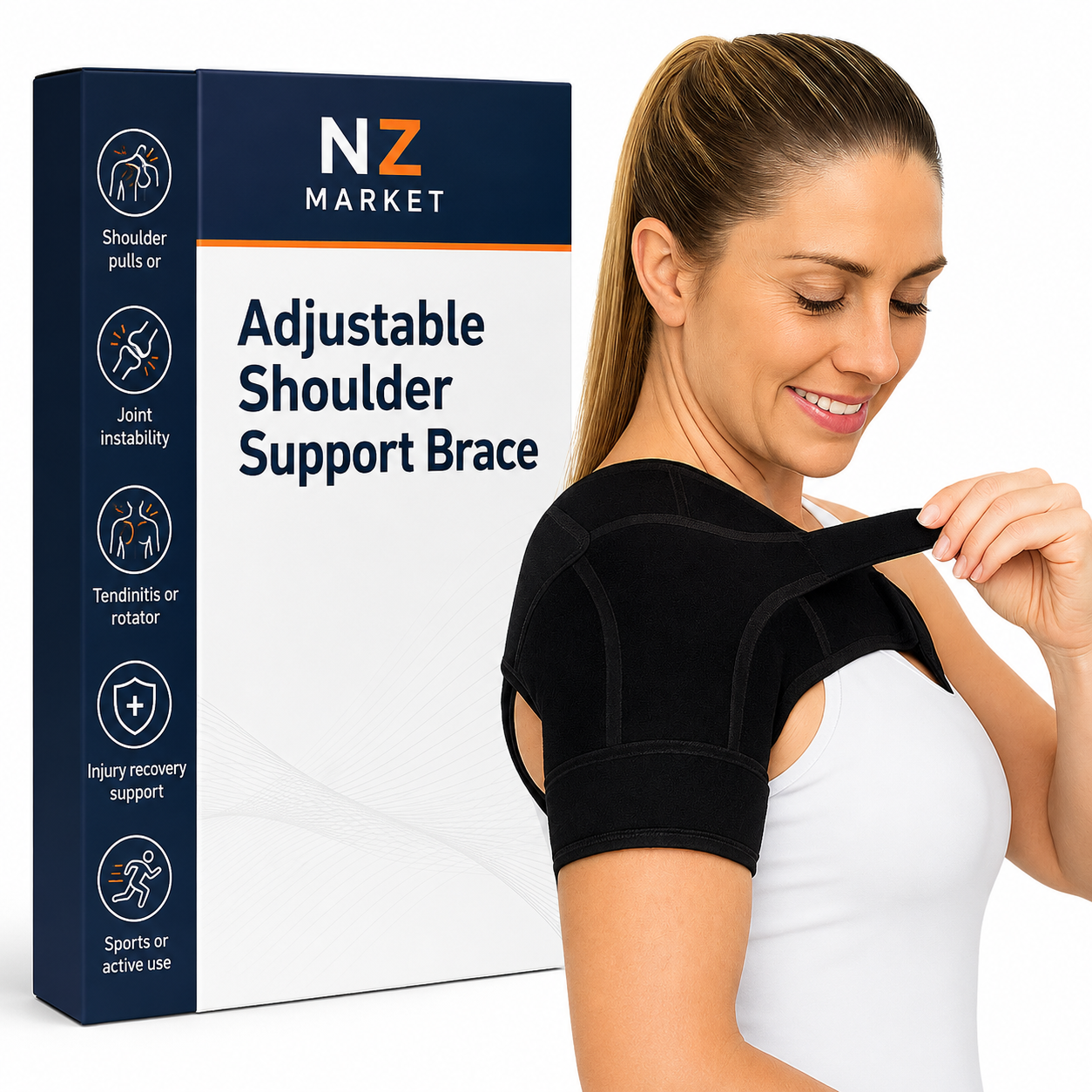 Adjustable Shoulder Support Brace - Support for Men & Women