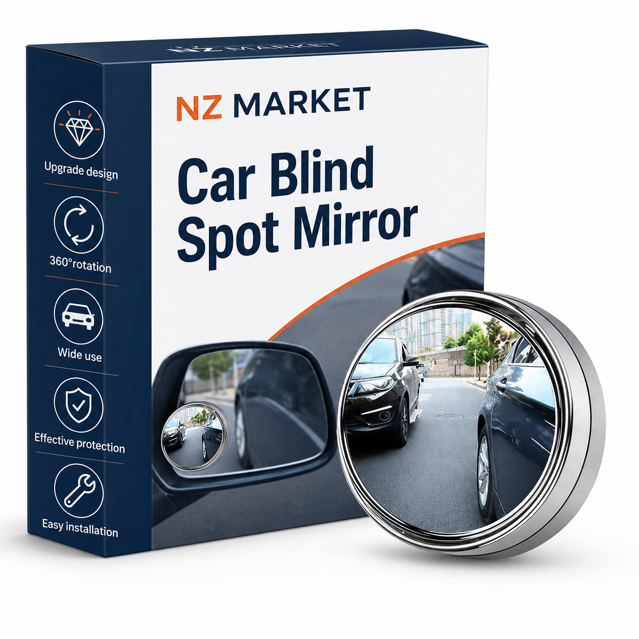 Car Blind Spot Mirror - 2 Pcs Adjustable