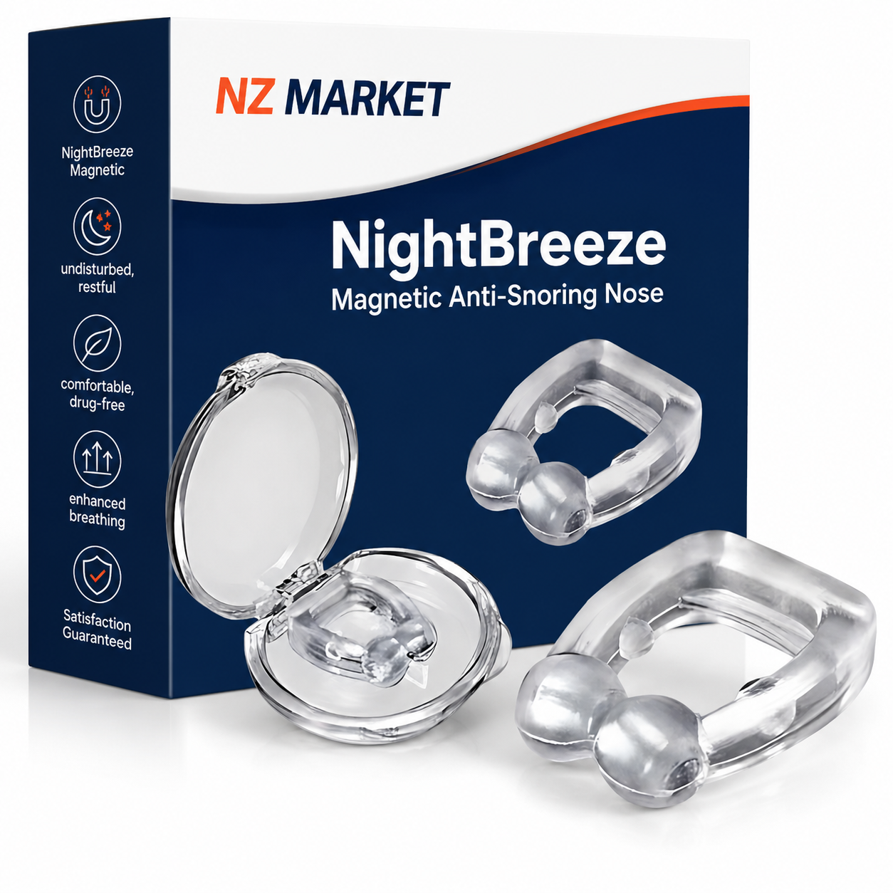 NightBreeze Magnetic Anti-Snoring Nose Clip - Support for Quieter Sleep