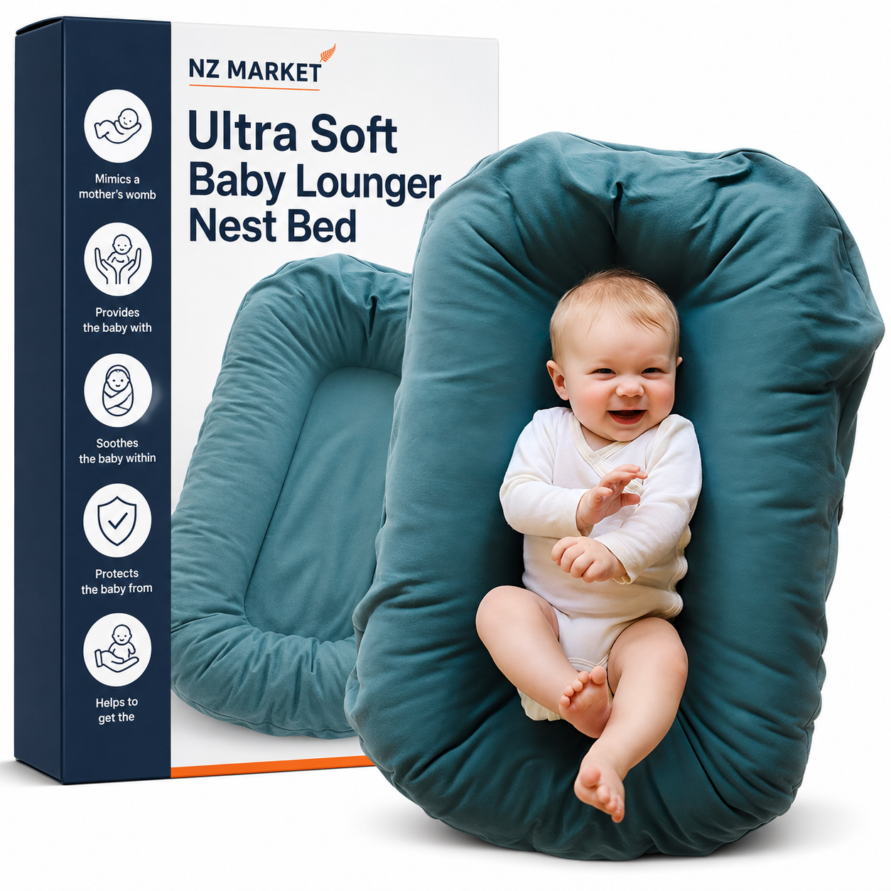 Nzmarket Ultra Soft Baby Lounger Nest Bed