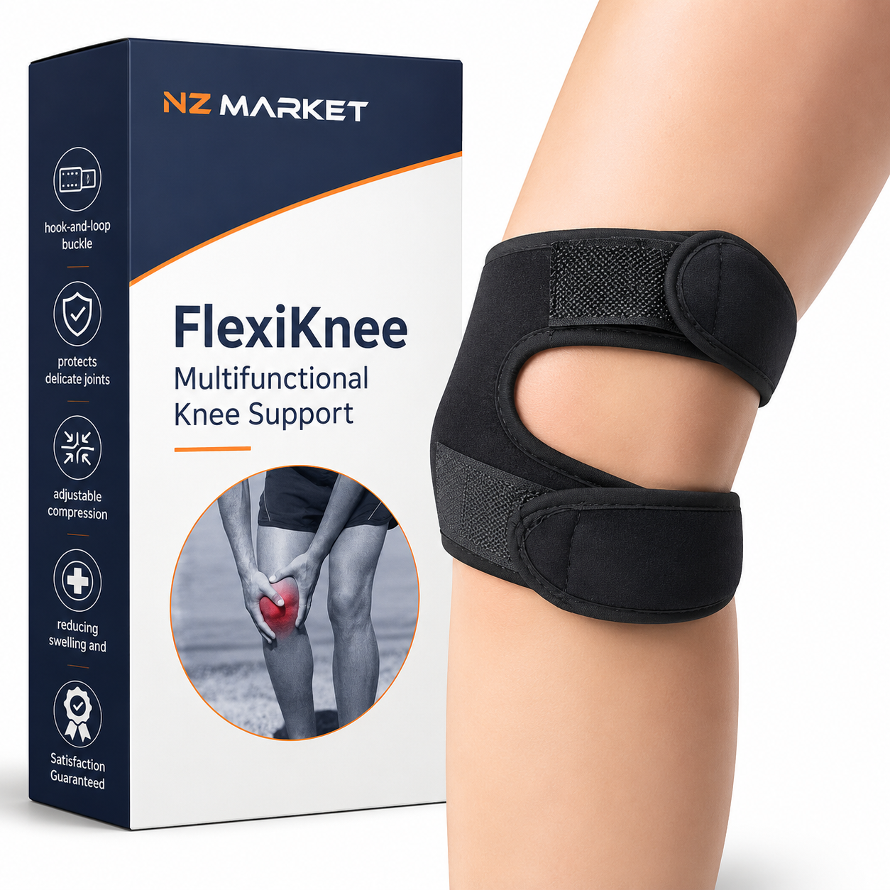 FlexiKnee Multifunctional Knee Support | Adjustable Compression for Stability