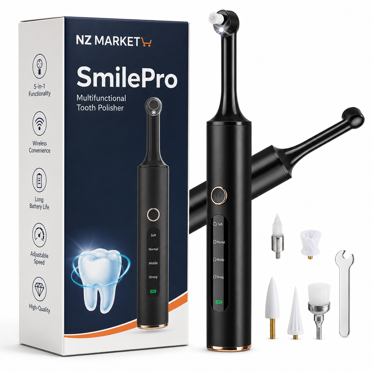 SmilePro - 5-in-1 Wireless Teeth Polisher & Tartar Remover