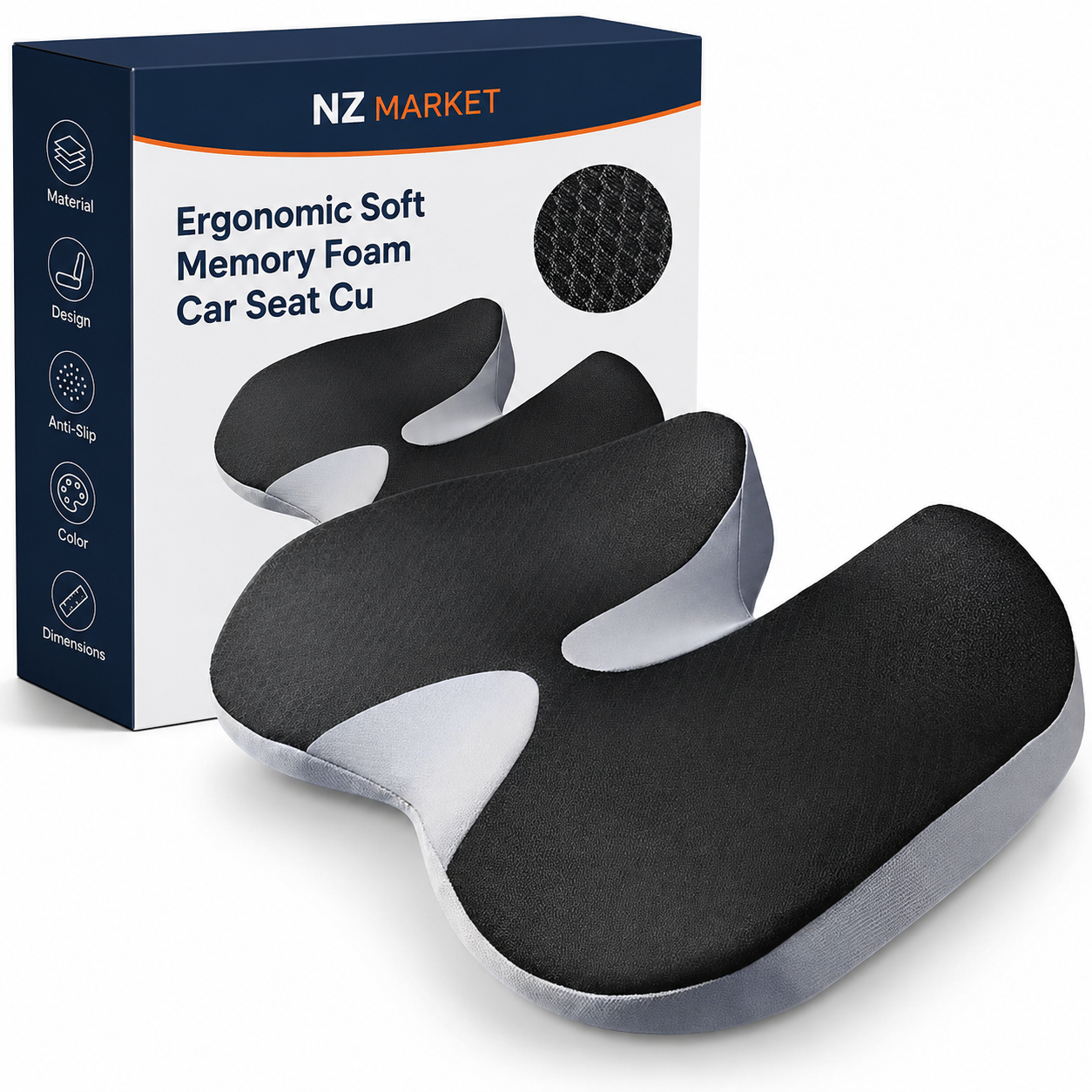 Ergonomic Soft Memory Foam Car Seat Cushion