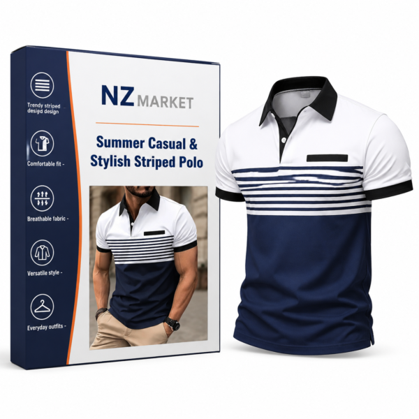 Summer Casual & Stylish Striped Polo - Harke