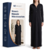 Women's Minimalist White-trimmed Button-down Collar Sweatshirt Dress Maxi Dress