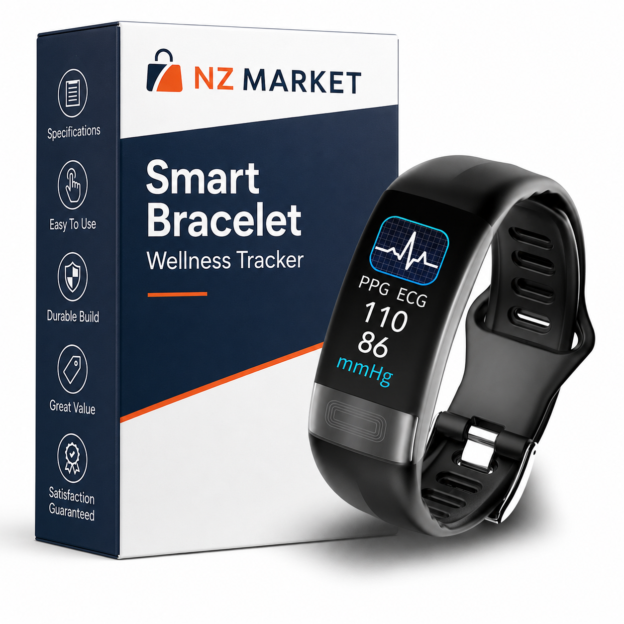 Smart Bracelet Wellness Tracker - Heart Rate, Sleep, and Daily Activity