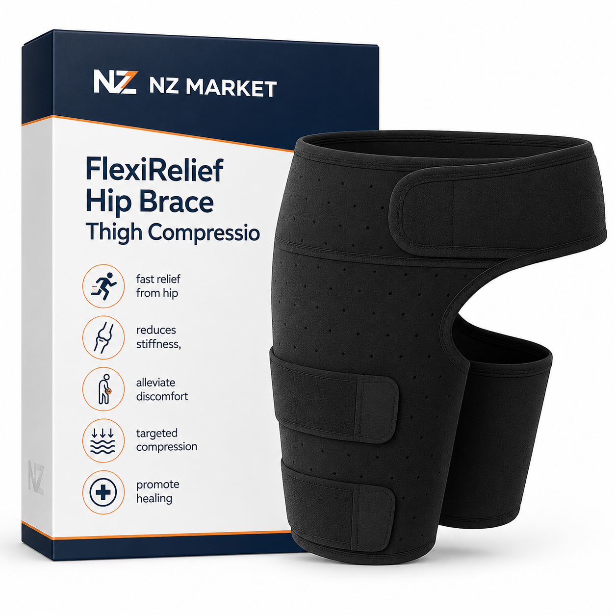 FlexiRelief Hip Brace Thigh Compression Sleeve - Support and Comfort