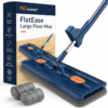 FlatEase Large Floor Mop – With Reusable Microfiber & 360° Swivel Head
