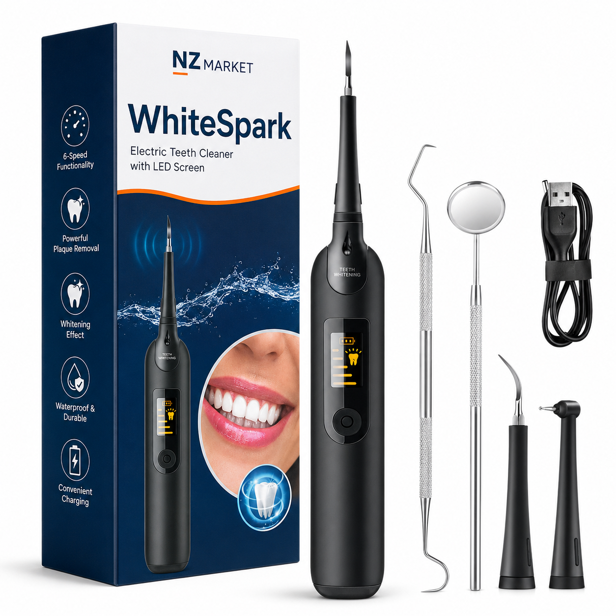 WhiteSpark - Wireless Waterproof Dental Scaler & Teeth Cleaner