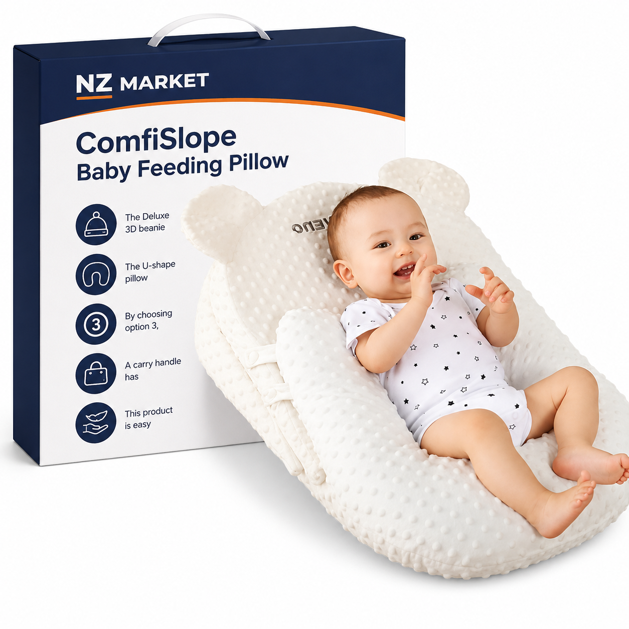 Nzmarket ComfiSlope Baby Feeding Pillow