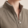 Women's Minimalist White-trimmed Button-down Collar Sweatshirt Dress Maxi Dress