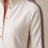 Women's Minimalist White-trimmed Button-down Collar Sweatshirt Dress Maxi Dress