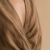 Women's Minimalist V-neck Linen Blend Maxi Dress
