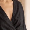 Women's Minimalist V-neck Linen Blend Maxi Dress