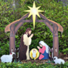 Nzmarket Outdoor Illuminated Nativity Scene Silhouette Christmas Display