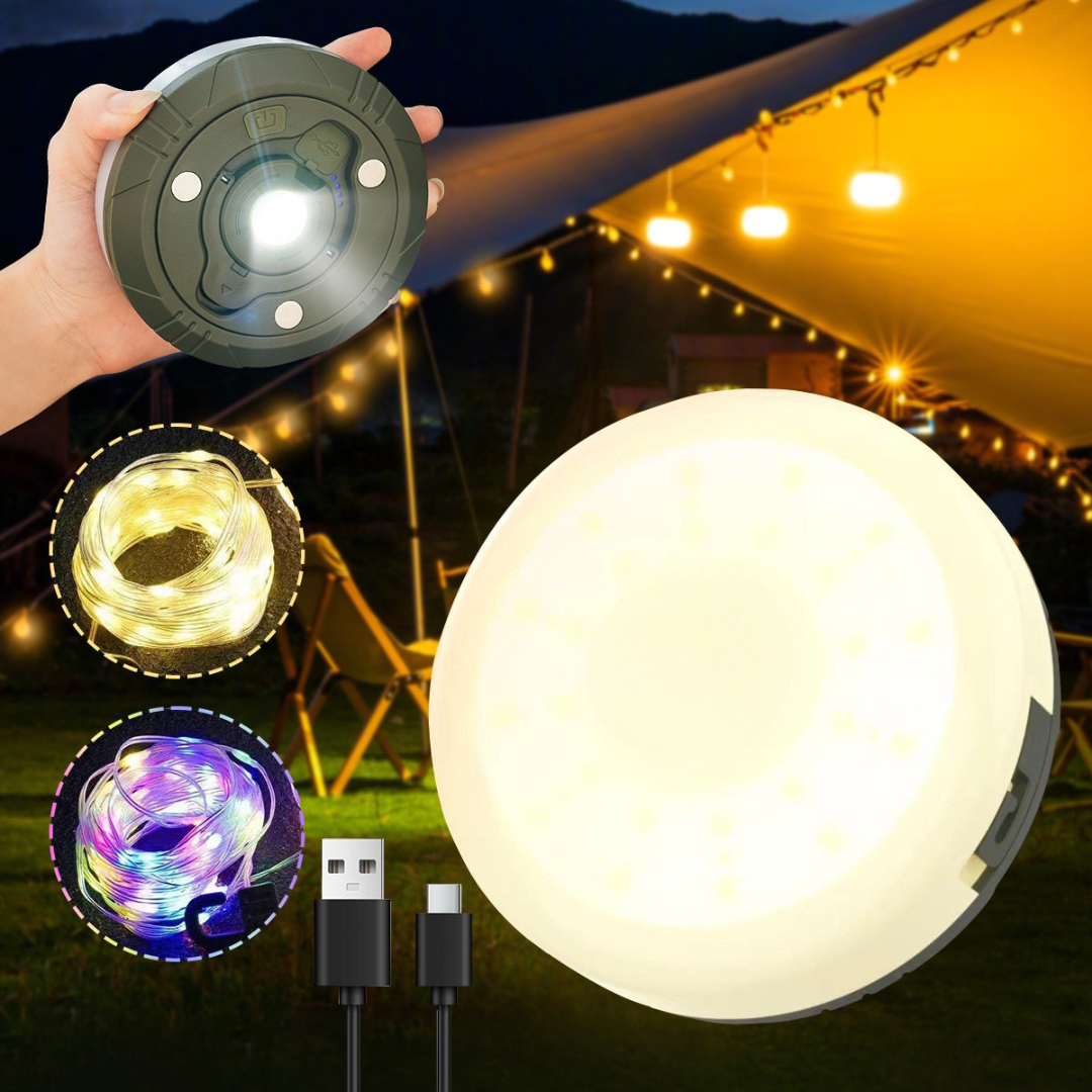 Nzmarket USB Rechargeable Outdoor Christmas String Lights – 2-Pack, Warm & Cool White
