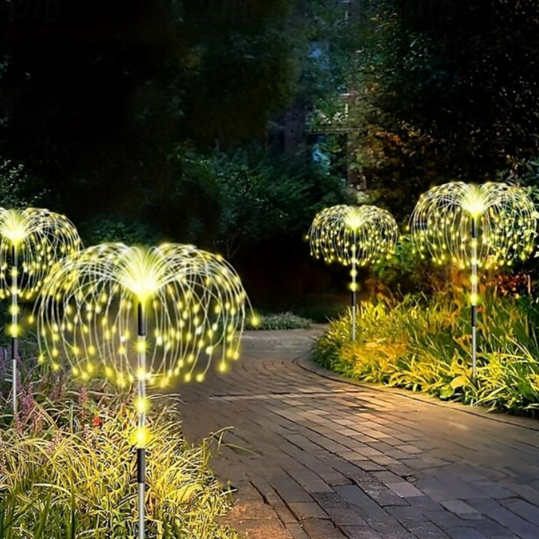Nzmarket Solar Firework Burst Garden Lights – Warm White & Multicolour