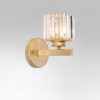 Nzmarket Crystal Glass Wall Light – Round & Square, Black & Gold Finish