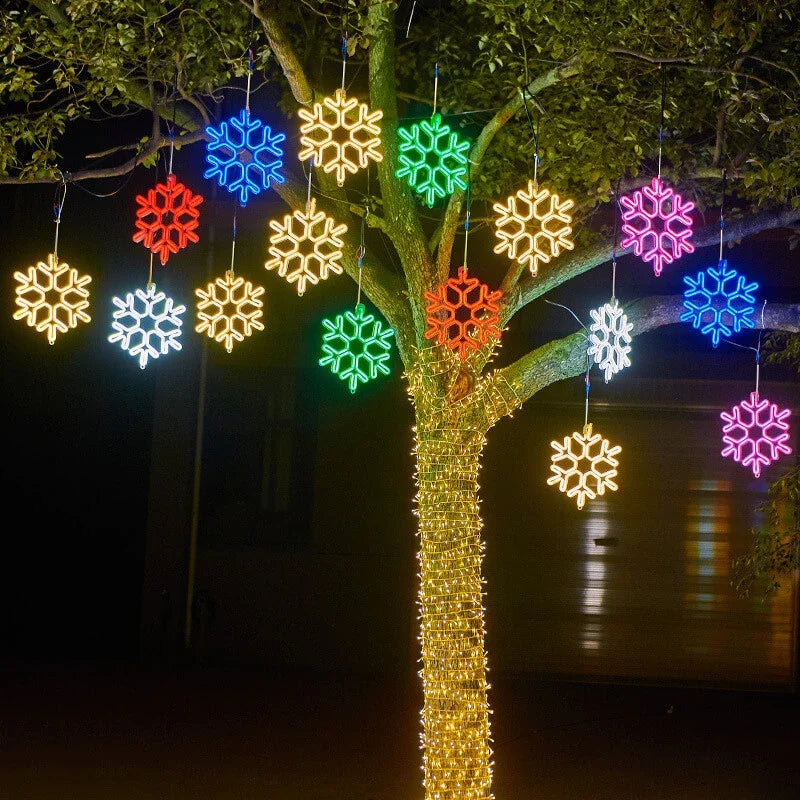 Nzmarket Outdoor LED Snowflake Christmas Stake Lights – 6 Colour Options