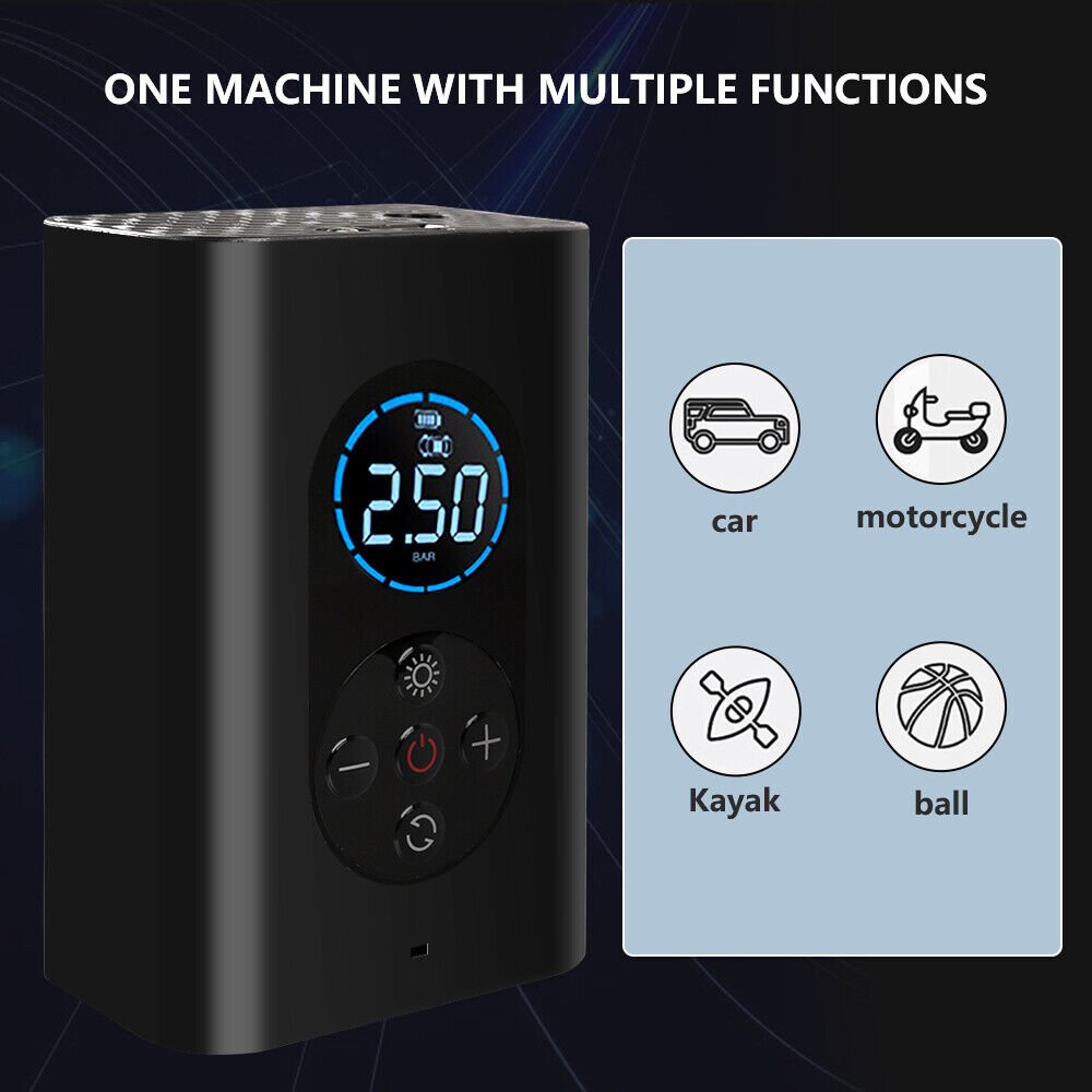 Nzmarket Portable Electric Tyre Inflator – Auto-Stop Digital Pressure Gauge