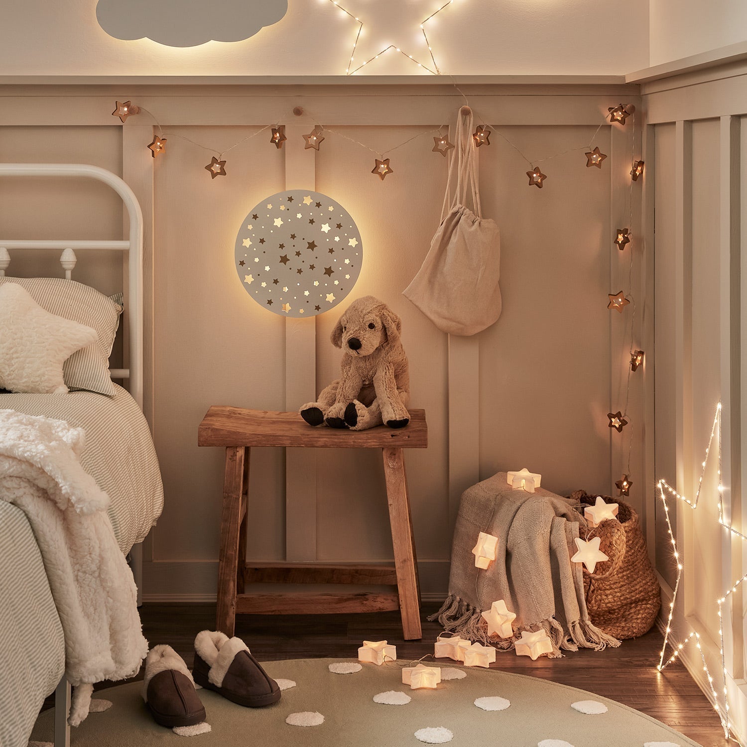 Nzmarket Hanging Paper Star Christmas Fairy Lights – Warm Glow Indoor Decoration
