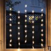 Nzmarket Star Curtain Christmas Fairy Lights – 5-Strand Warm White Display