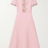 Zoe | Bow with Crystal Embellished Midi Dress
